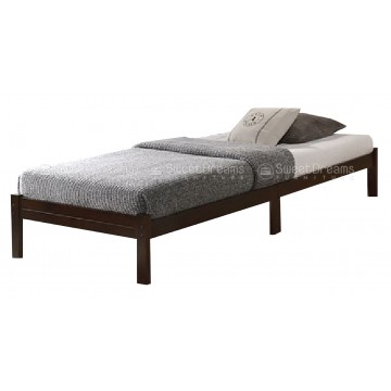 Ricolo Wooden Single Bed Frame (Cappuccino) |L101.6cm x W198.1cm x H35.6cm