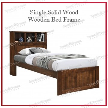 Taylor Single Solid Wooden Storage Head Board Bed Frame| Bundle set
