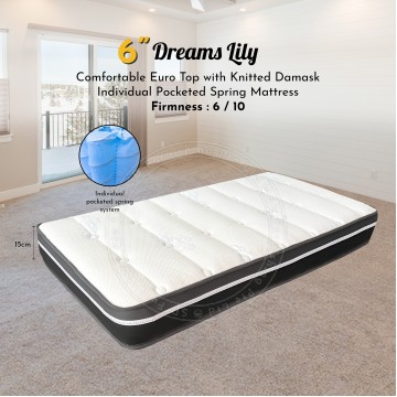 【 READY STOCK 】Dreams Lily 6" Pocketed Spring Mattress
