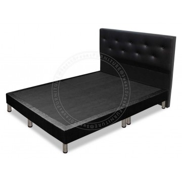 A77 Upholstered Bed Frame ( PU Black)