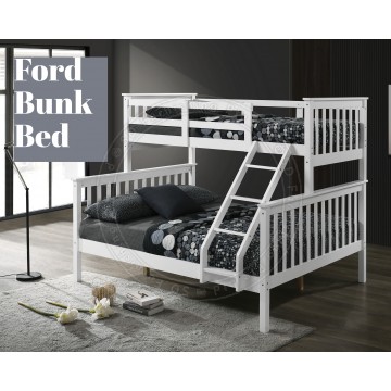 Ford Bunk Bed | Double Decker | Single & Queen Size | Solid Wood | Ready Stock