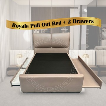 [Pre-Order] Royale Pull out Bed + 2 Drawers Bed Frame