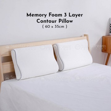 Memory Foam 3 Layer Contour Pillow