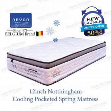 Revor(Belgium Brand) Notthingham Hotel Grade Artic Cooling 5 Zone Pocketed Spring Mattress