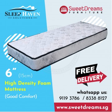 SleepHaven 6 inch High Density Foam Mattress