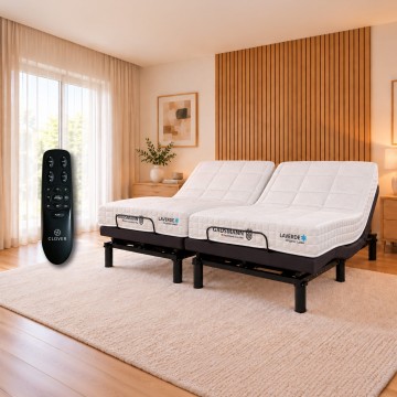 Clover 4.0 Adjustable bed base + Gausmann Laverde 8" Latex Mattress Bundle
