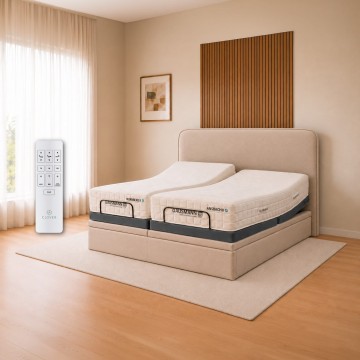 Clover 2.0 Adjustable bed base + Gausmann Nurnberg II Mattress + Storage Bed Frame
