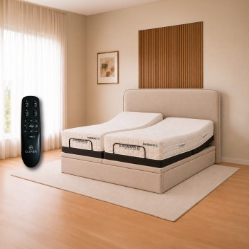 Clover 4.0 Adjustable bed base + Gausmann Nurnberg II Mattress + Storage Bed Frame