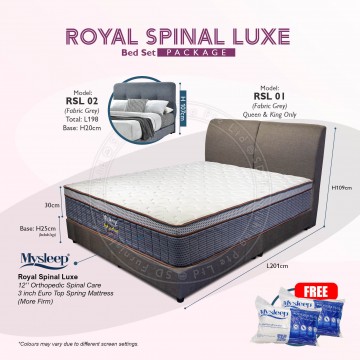 MySleep Royal Spinal Luxe Bed Set Package - Queen / King Mattress + Bedframe