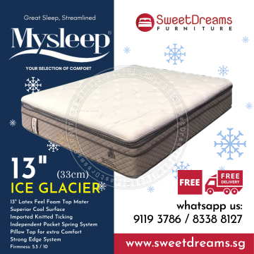 Mysleep Ice Glacier Hotel Grade Pocketed Spring Mattress