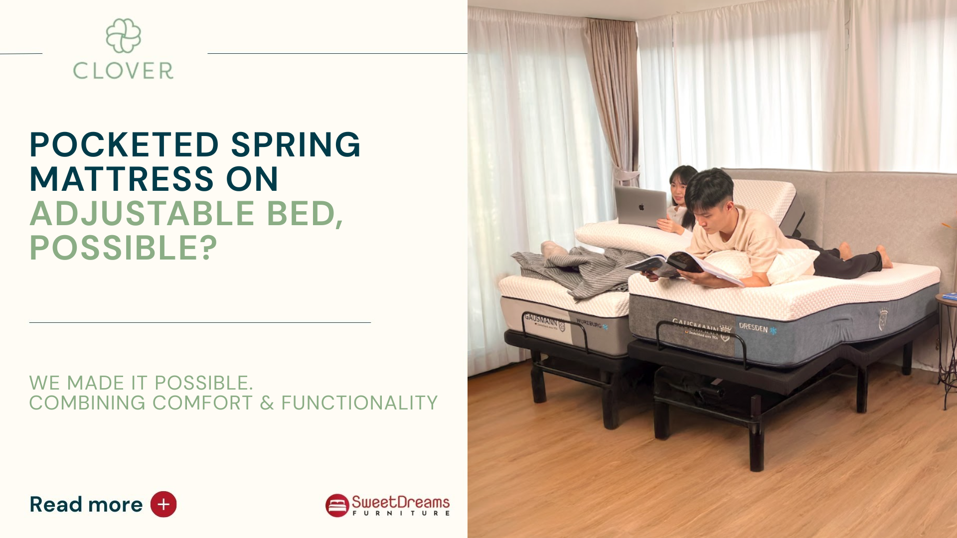 Pocketed spring mattress adjustable bed